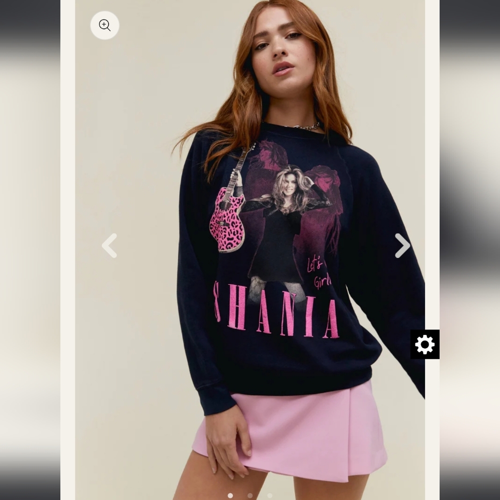 NWOT $145 Daydreamer Shania Twain Leopard Guitar Vintage Sweatshirt Size Small